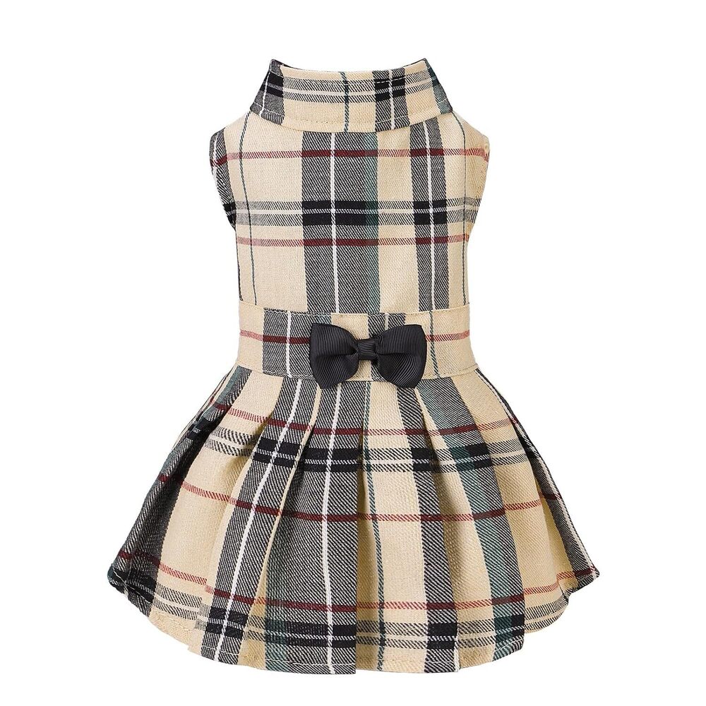 Cute Plaid Puppy Dress Small Dog Outfit Classic Style